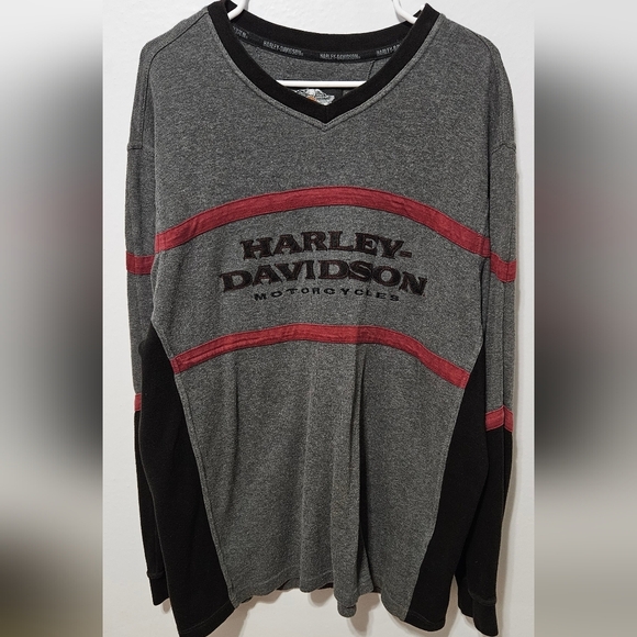 Harley Davidson Rare Vtg Thermal Shirt Long Sleeve Embroidery Logo XL B13 - Picture 1 of 6